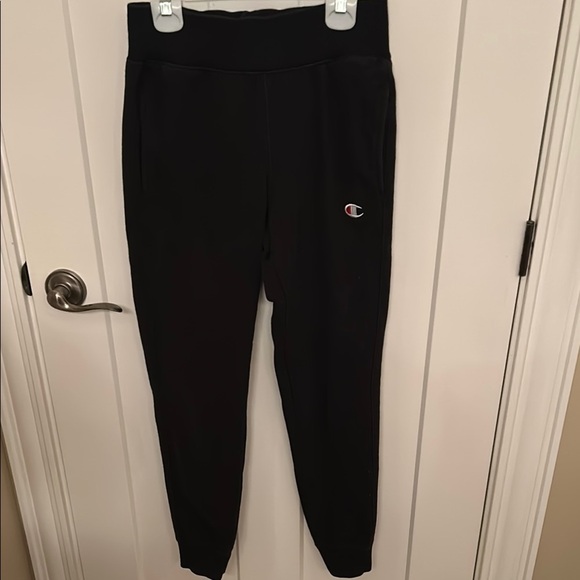 Champion Black Track Pants with Tapered Design - Picture 1 of 7